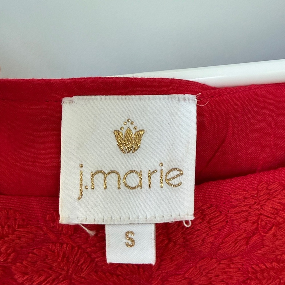J. Marie Regina Embroidered Red Dress - Picture 4 of 12